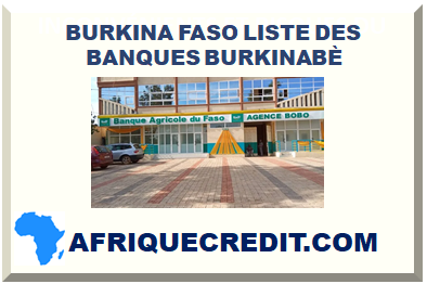 BURKINA FASO LISTE DES BANQUES BURKINABÈ